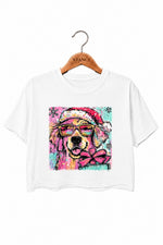 Cute christmas golden retriever crop top