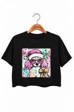 Cute christmas poodle crop top