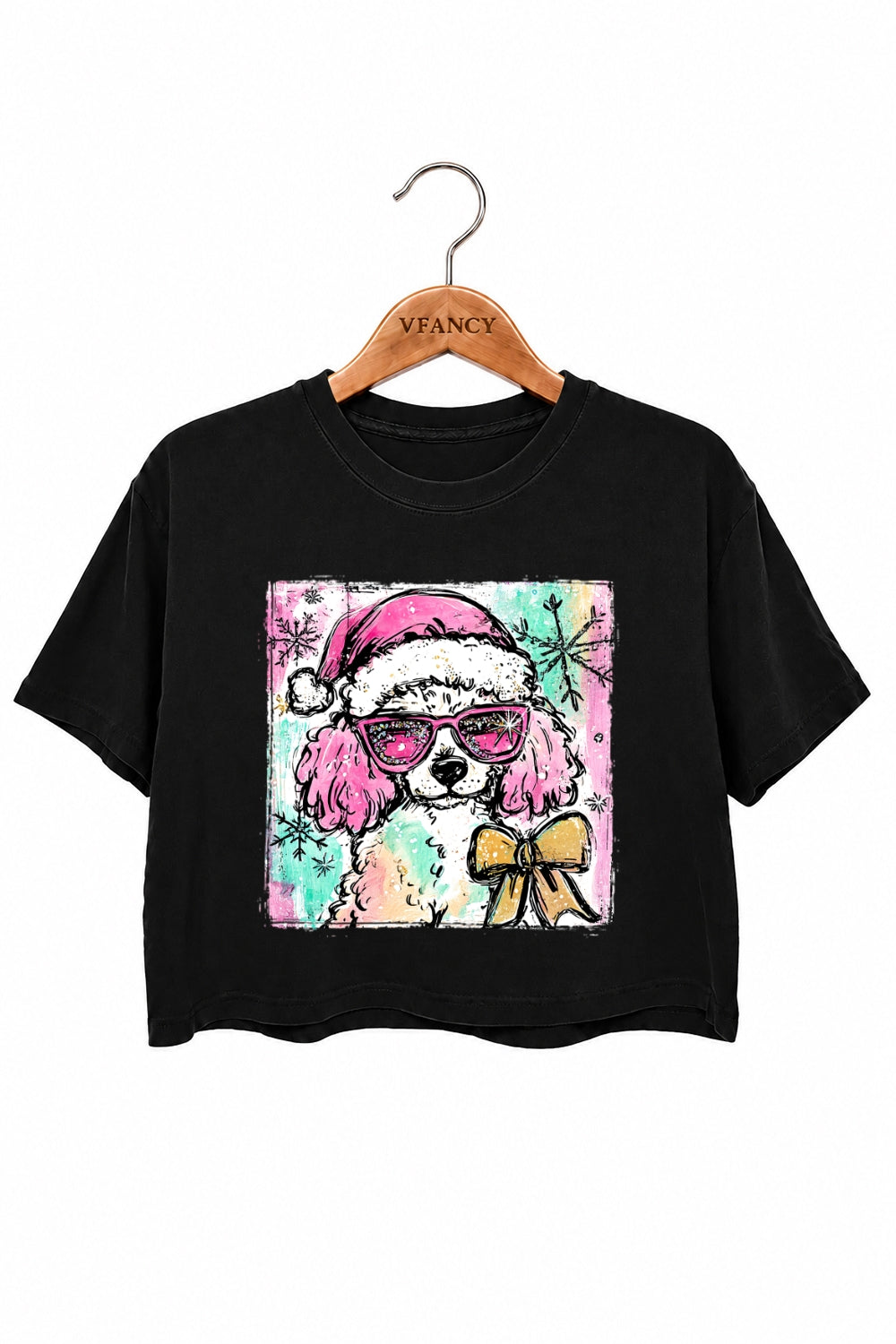 Cute christmas poodle crop top