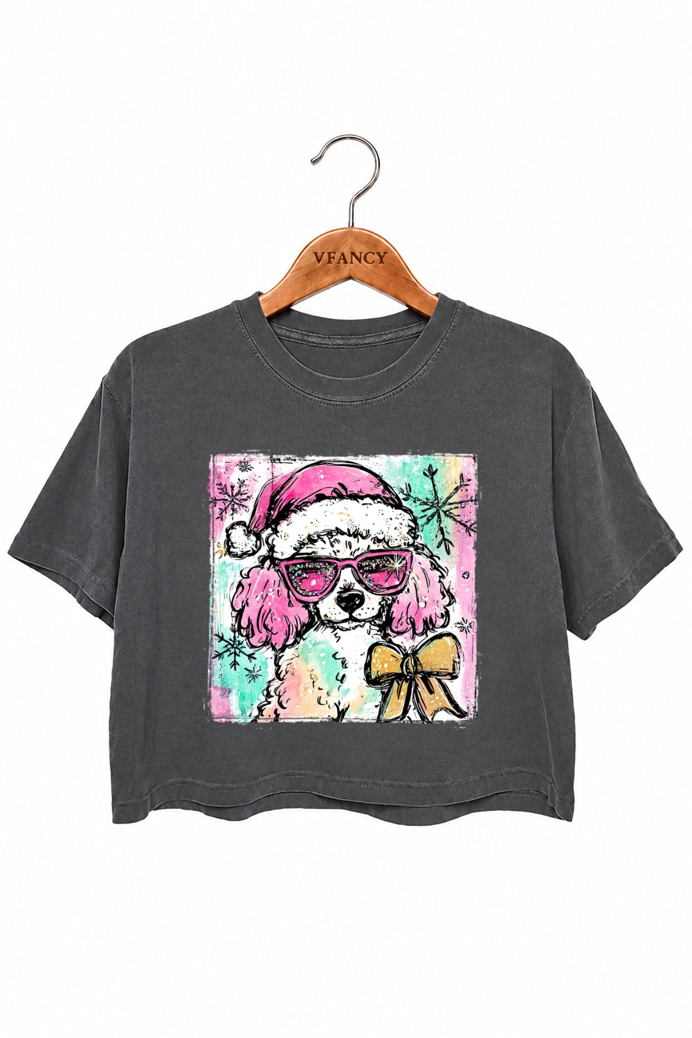 Cute christmas poodle crop top