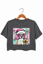 Cute christmas poodle crop top