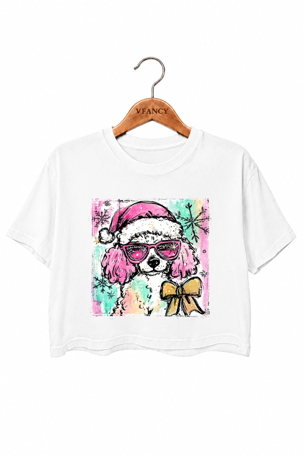Cute christmas poodle crop top