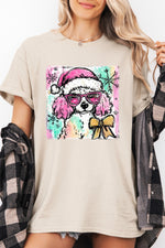 Cute christmas poodle tee