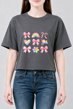 Cute rainbow patterns crop top
