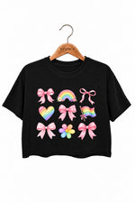 Cute rainbow patterns crop top