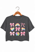 Cute rainbow patterns crop top