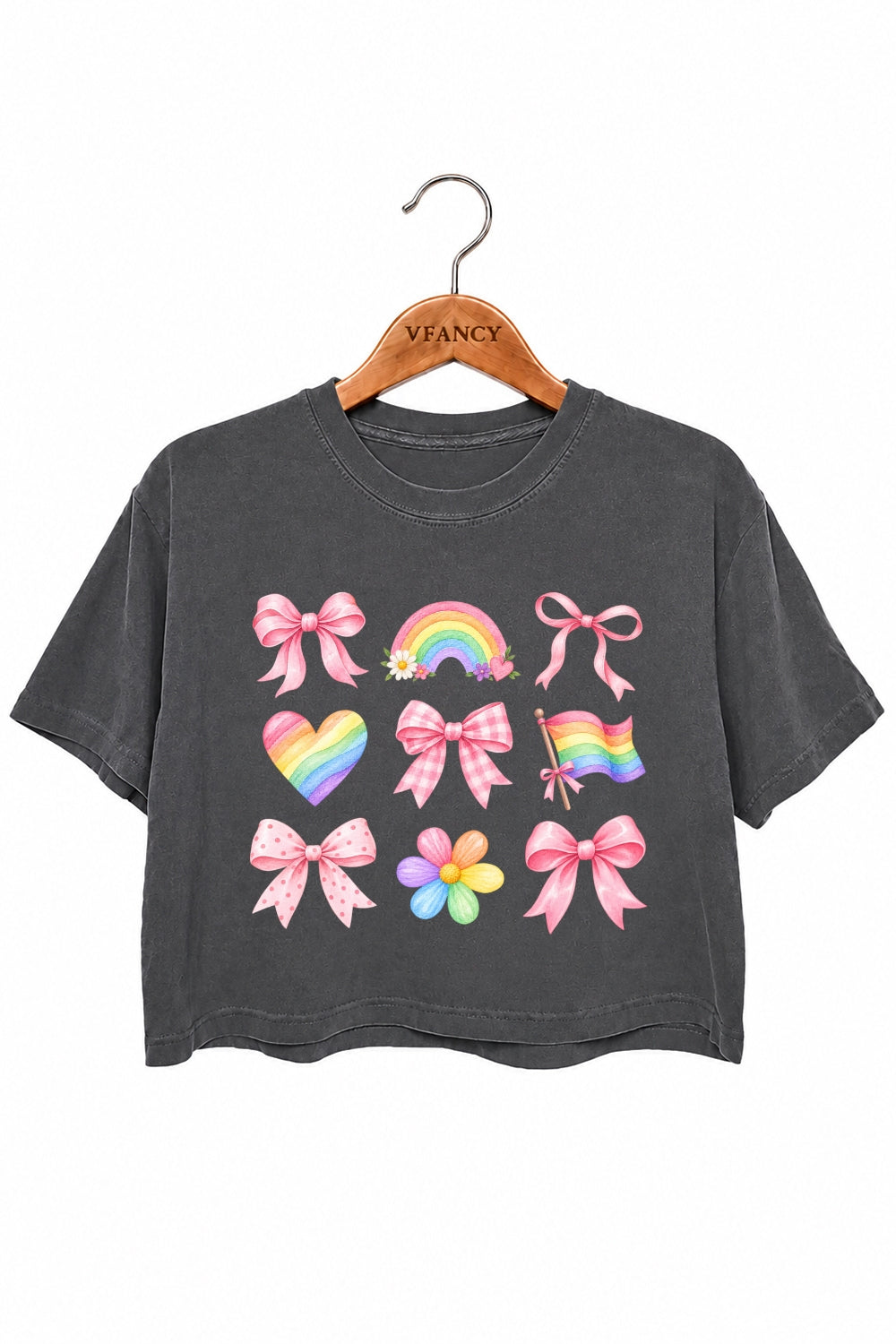 Cute rainbow patterns crop top