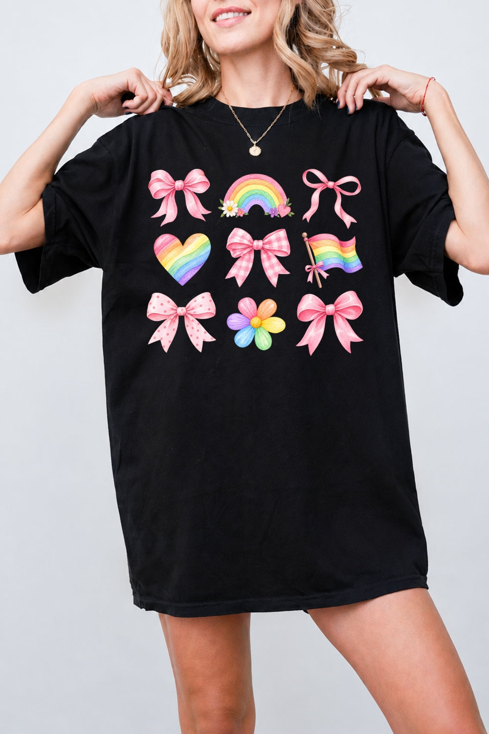 Cute rainbow patterns tee