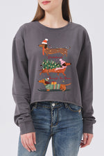 Dachshund christmas vibes crop sweatshirt