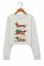 Dachshund christmas vibes crop sweatshirt