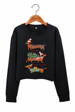 Dachshund christmas vibes crop sweatshirt