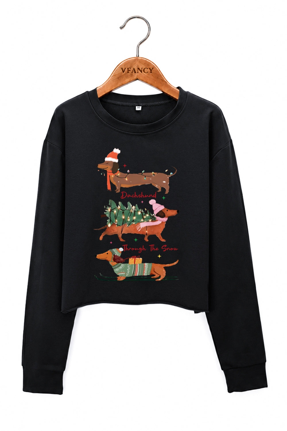 Dachshund christmas vibes crop sweatshirt