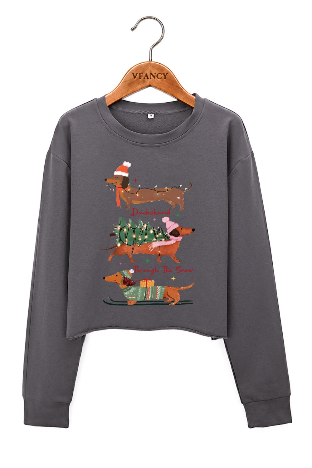Dachshund christmas vibes crop sweatshirt