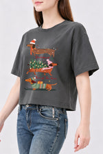 Dachshund christmas vibes crop top