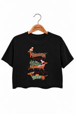 Dachshund christmas vibes crop top
