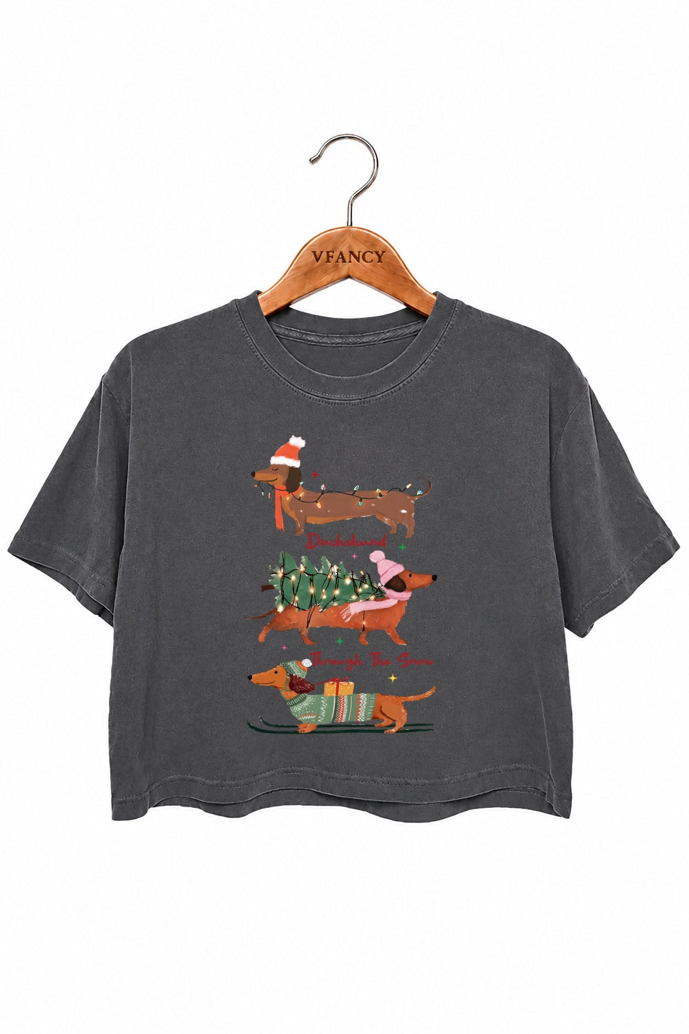 Dachshund christmas vibes crop top