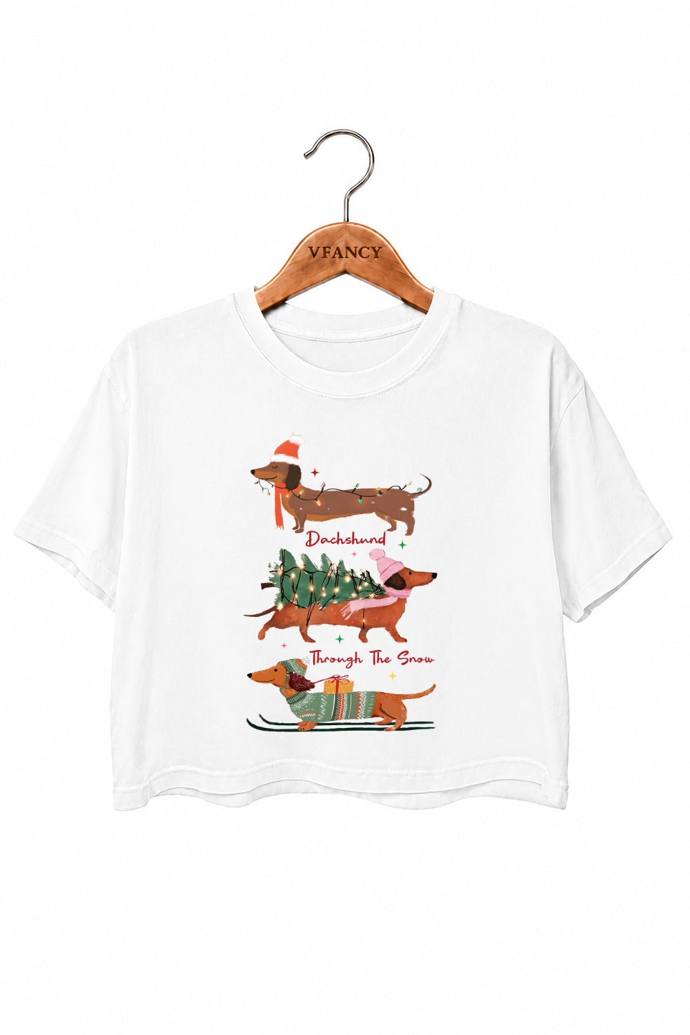 Dachshund christmas vibes crop top