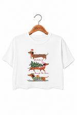 Dachshund christmas vibes crop top