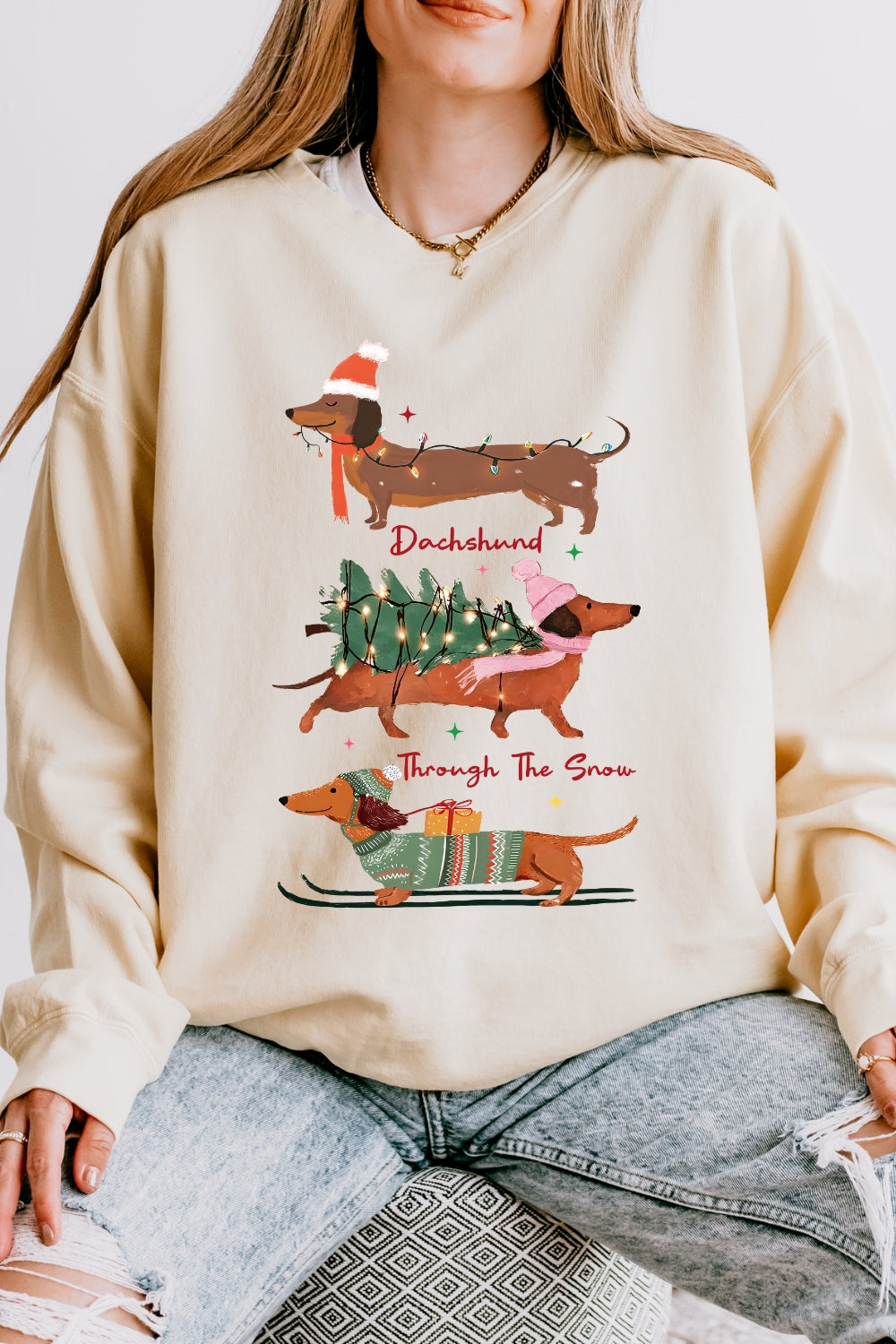 Dachshund christmas vibes sweatshirt