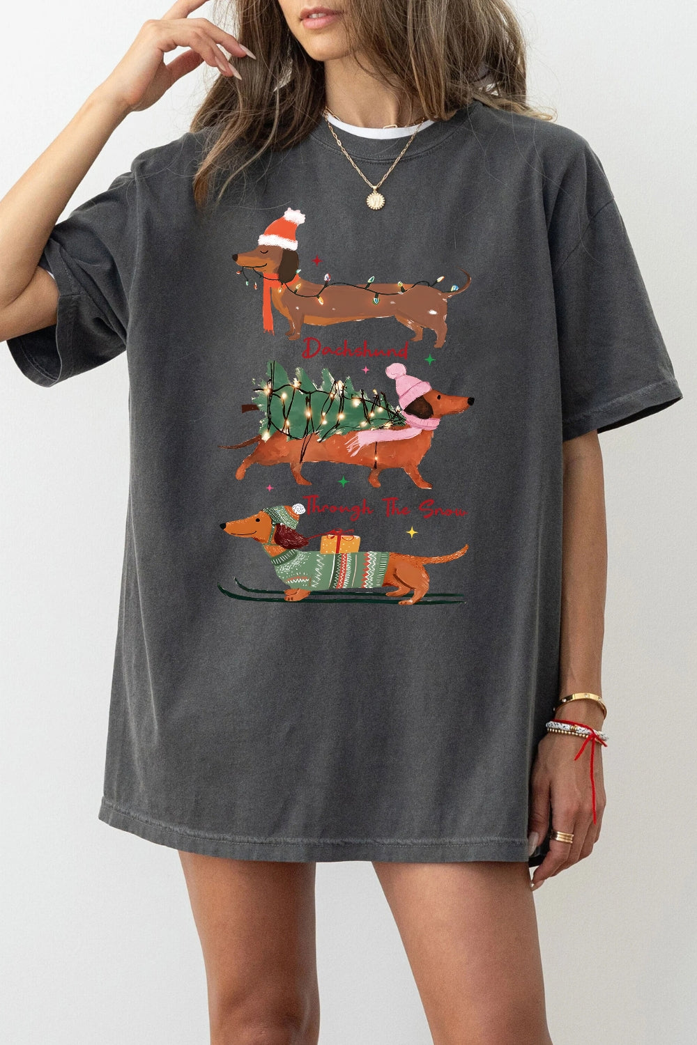 Dachshund christmas vibes tee