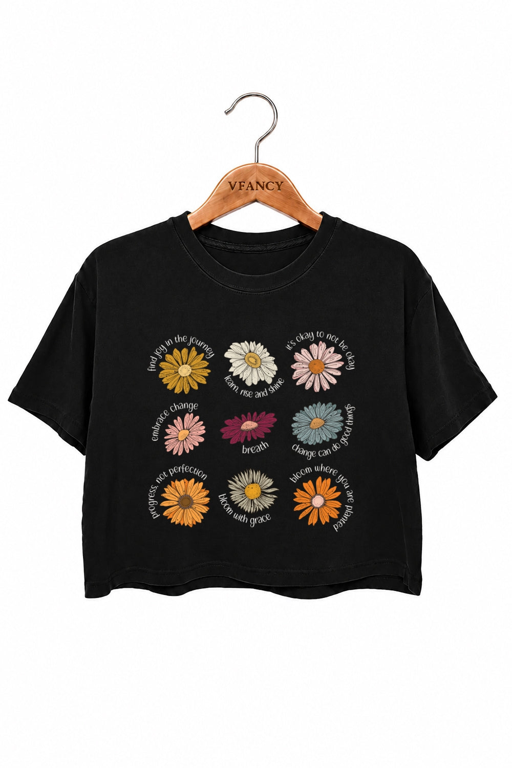 Daisy of warm words crop top