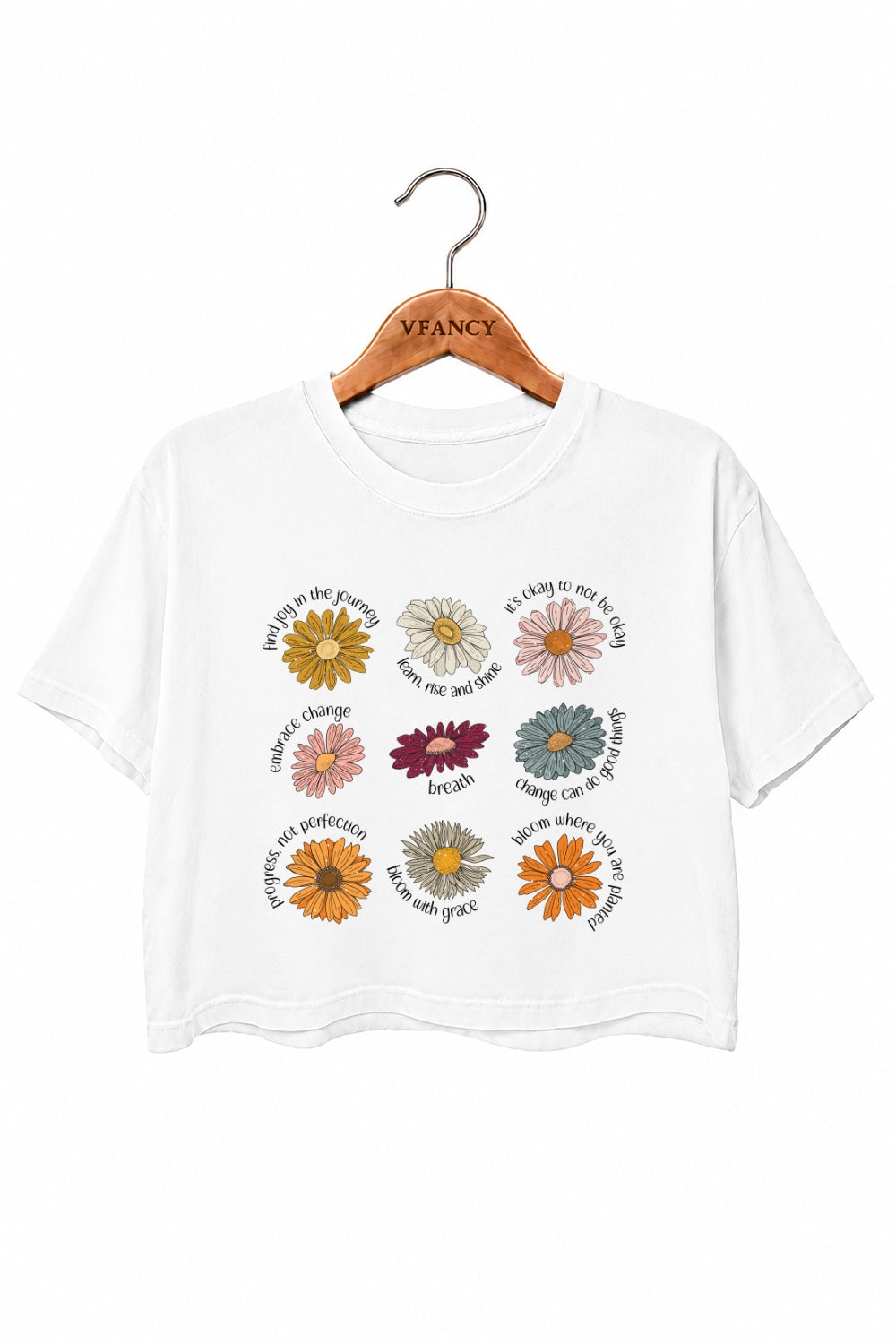 Daisy of warm words crop top
