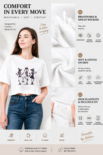Dancing witches skull crop top