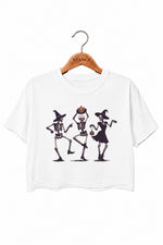 Dancing witches skull crop top