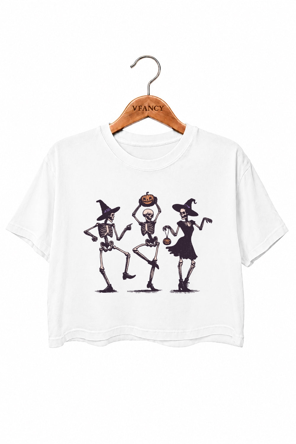 Dancing witches skull crop top