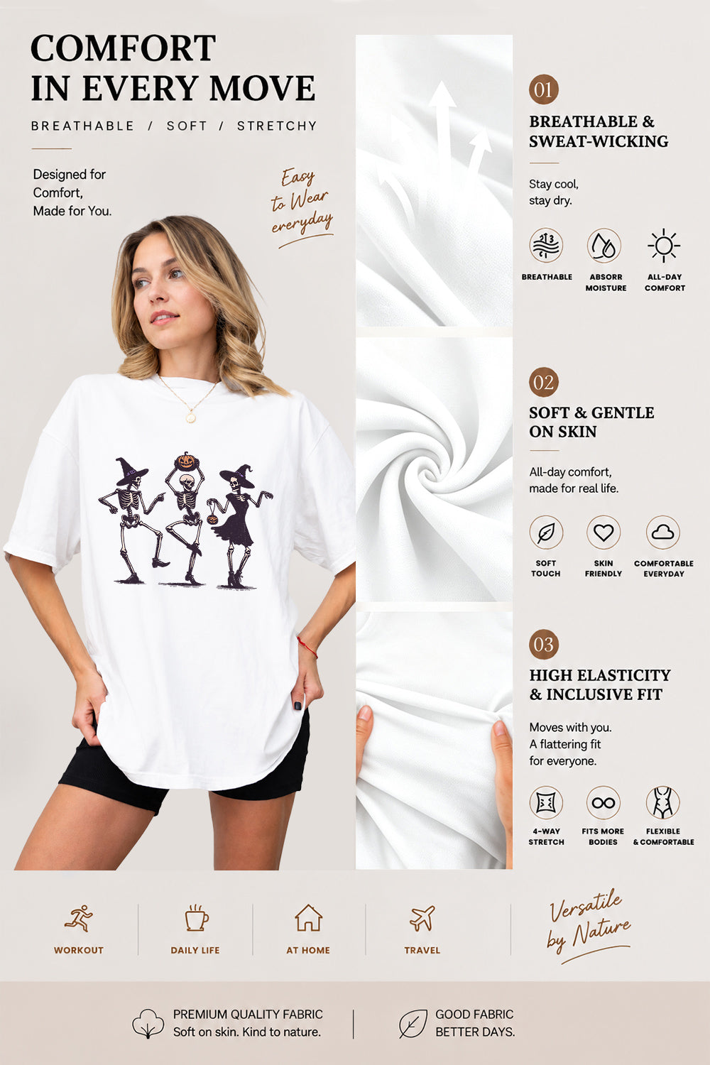 Dancing witches skull tee