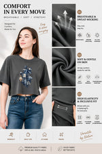 Denim patchwork ghost crop top