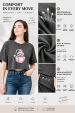 Disco santa blowing bubble crop top