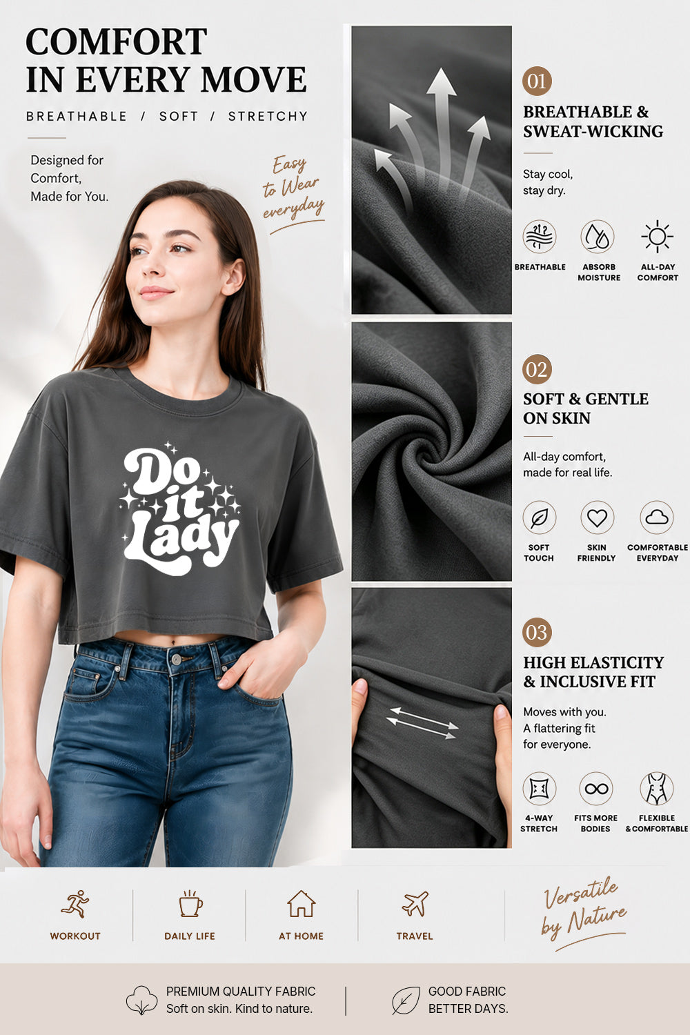 Do it lady crop top