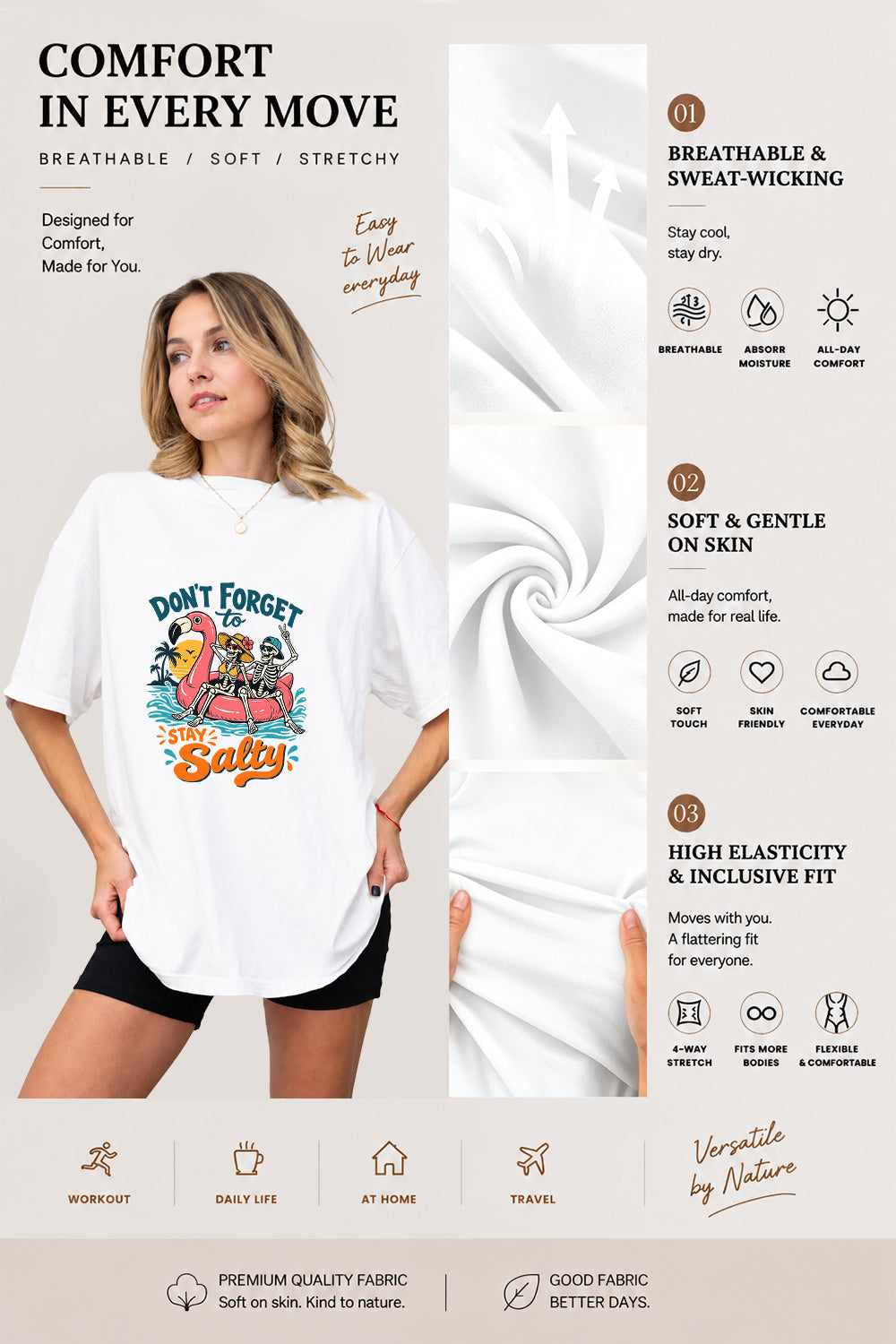 Don't forget to stay salty skull tee