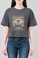 Dream on dreamer butterfly crop top