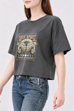 Dream on dreamer butterfly crop top