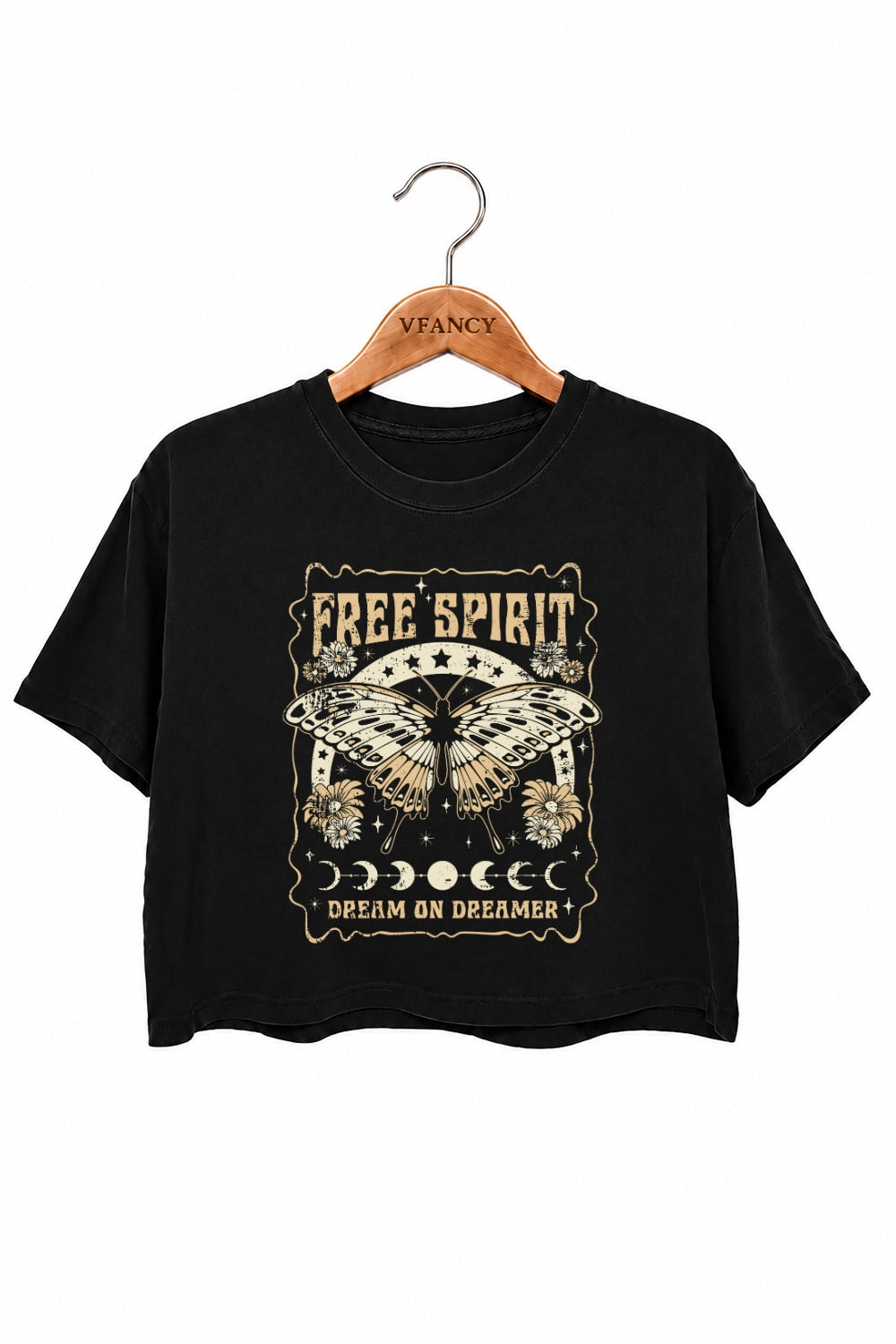 Dream on dreamer butterfly crop top