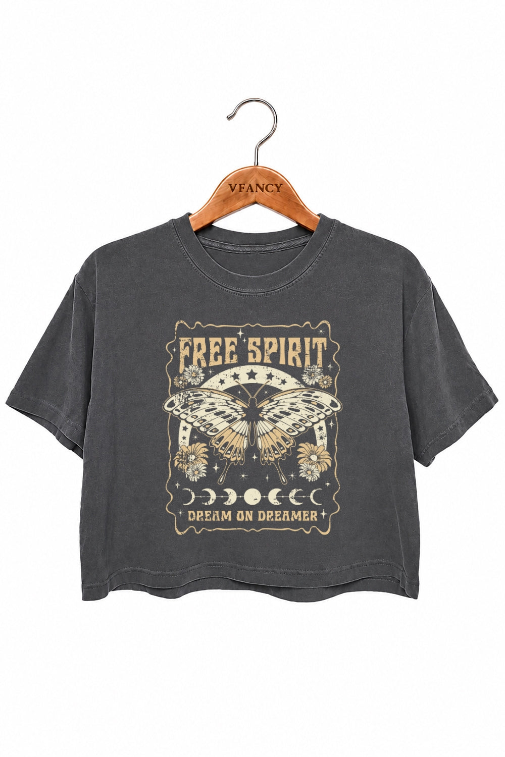 Dream on dreamer butterfly crop top
