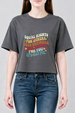 Equal rights not a pie rainbow crop top