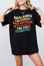 Equal rights not a pie rainbow tee