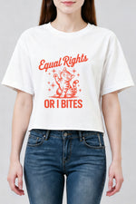 Equal rights or I bites cat crop top