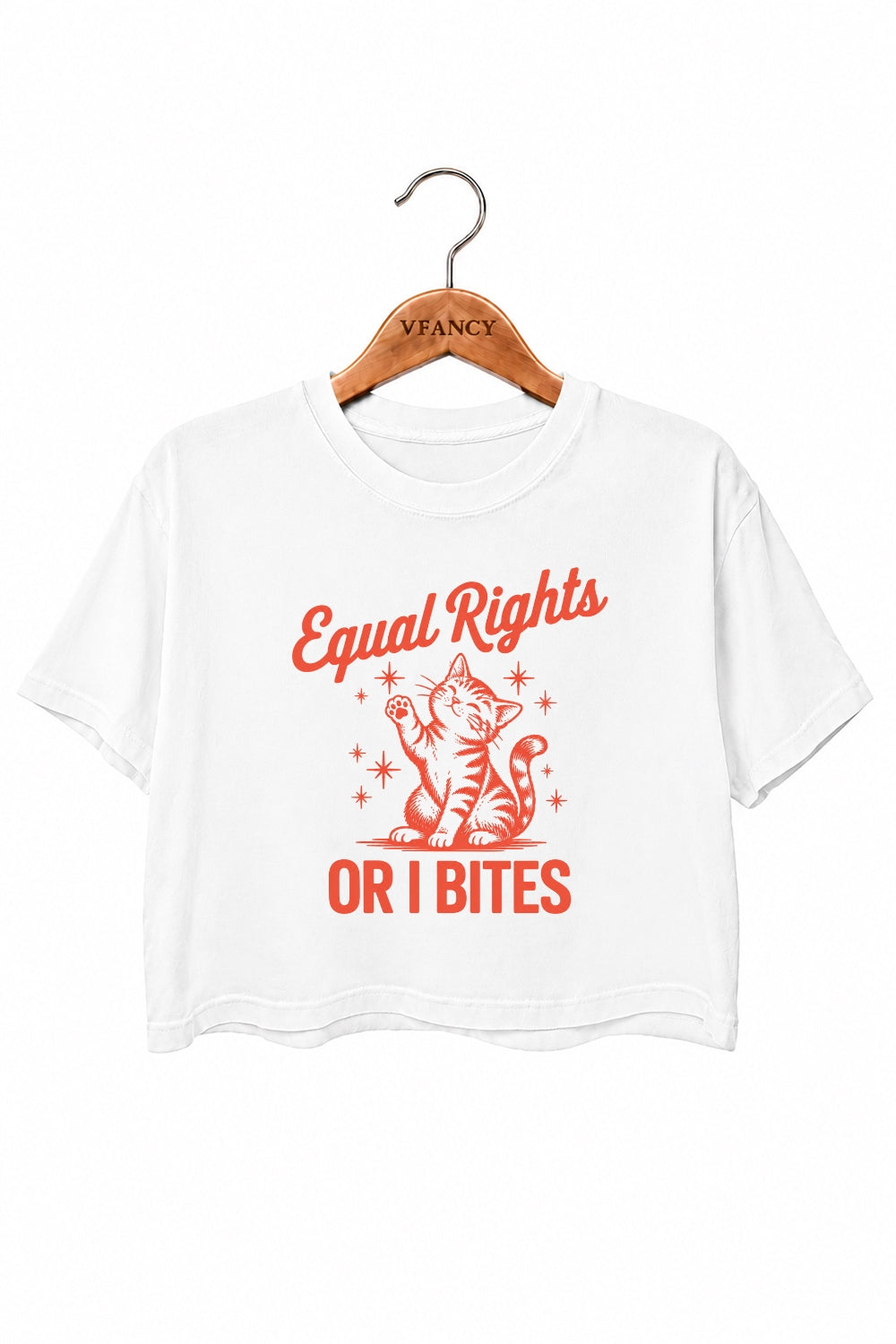 Equal rights or I bites cat crop top