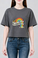 Equality hurts no one rainbow crop top