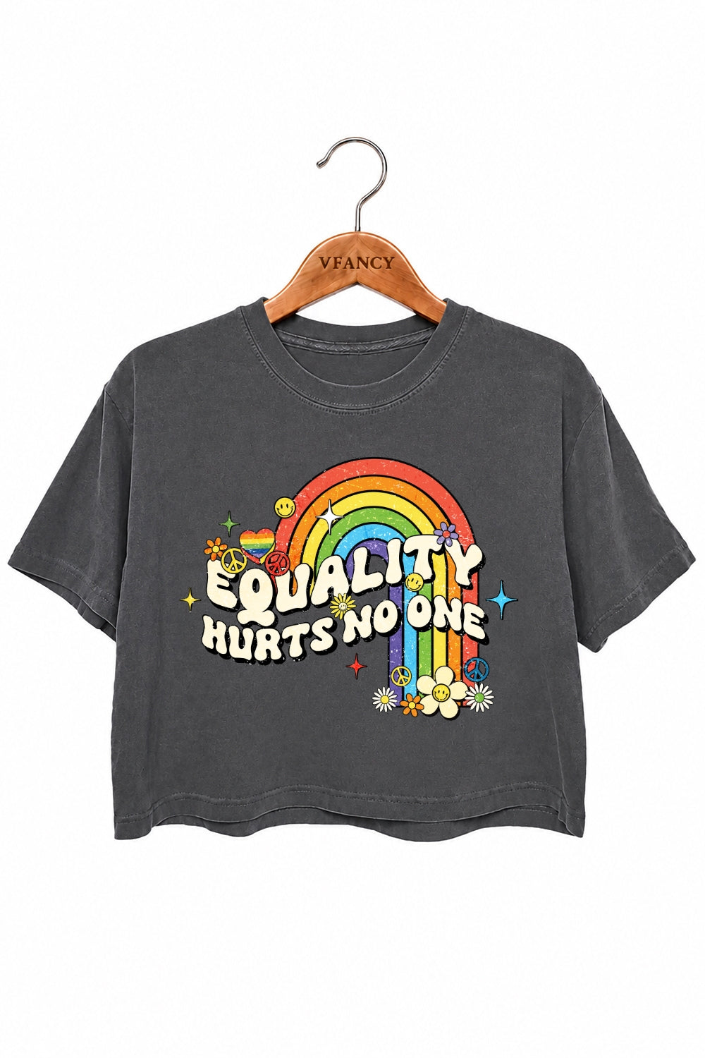 Equality hurts no one rainbow crop top
