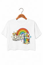 Equality hurts no one rainbow crop top