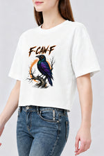 F-caw-f crow halloween crop top