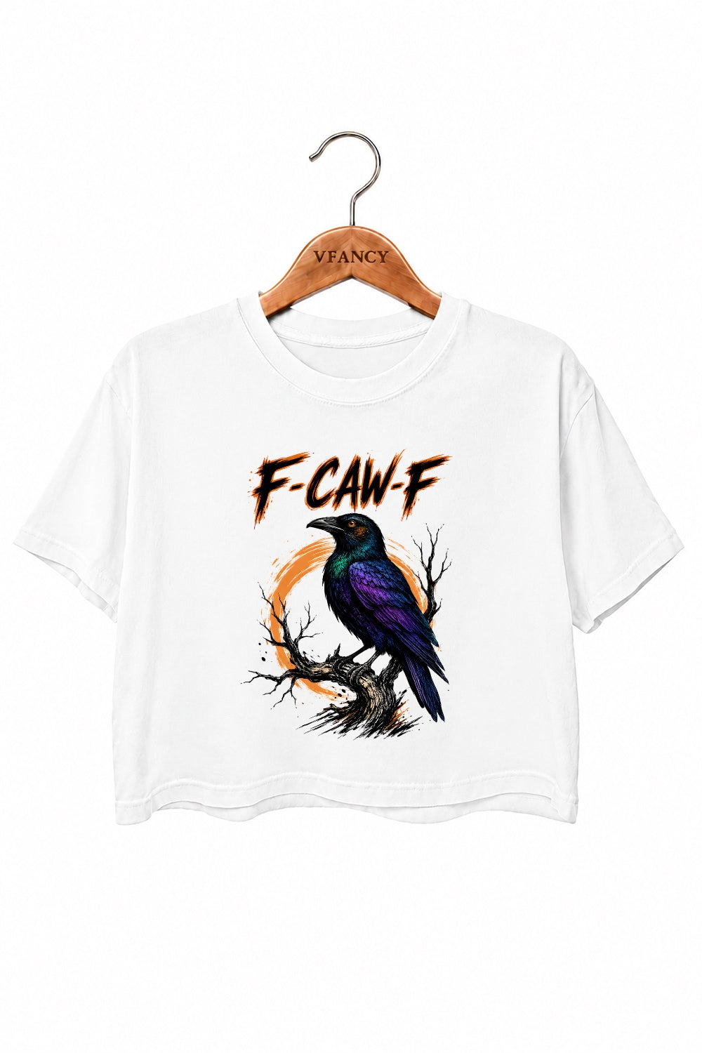 F-caw-f crow halloween crop top
