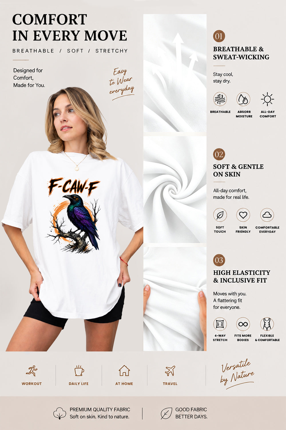 F-caw-f crow halloween tee