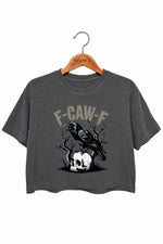 F-caw-f crow skull crop top