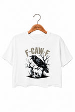 F-caw-f crow skull crop top